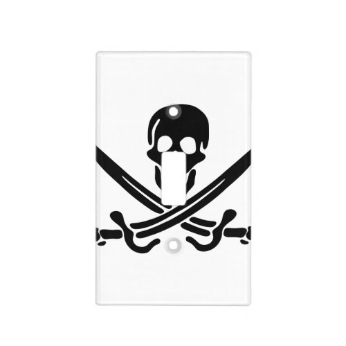 Pirate skull  silhouette _ Choose background color Light Switch Cover