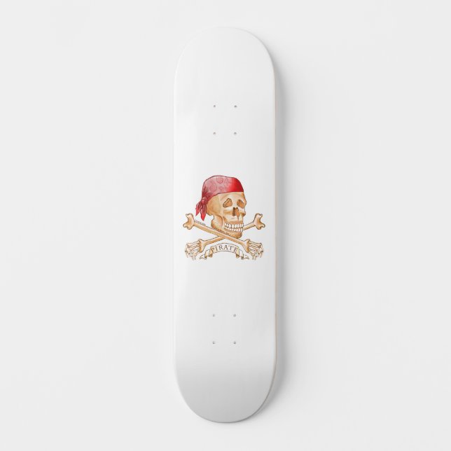 Pirate Skull Skateboard Deck (Front)