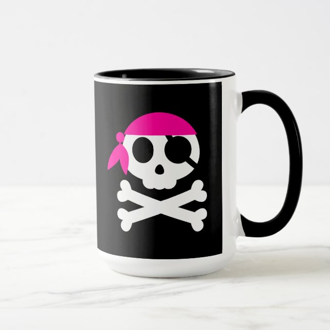 Pirate Skull Skeleton Bandanna Mug (Right)