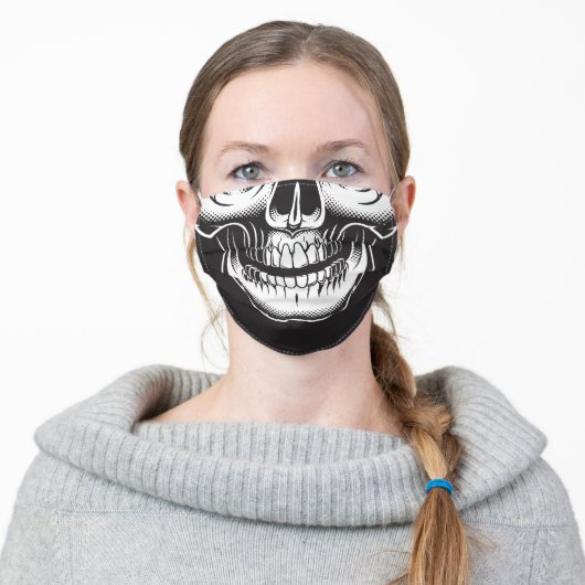 Pirate Skull Skeleton Face Adult Cloth Face Mask (Worn)