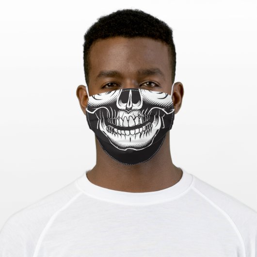 Pirate Skull Skeleton Face Adult Cloth Face Mask (Worn)