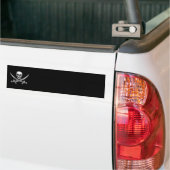 Pirate Skull & Sword Crossbones Bumper Sticker (On Truck)