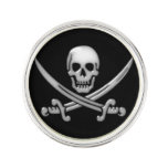 Pirate Skull &amp; Sword Crossbones Lapel Pin at Zazzle