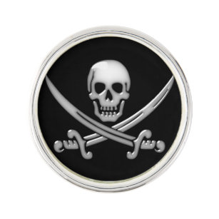 Pirate Skull & Sword Crossbones Lapel Pin