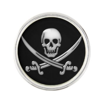 Pirate Skull & Sword Crossbones Lapel Pin by gravityx9 at Zazzle