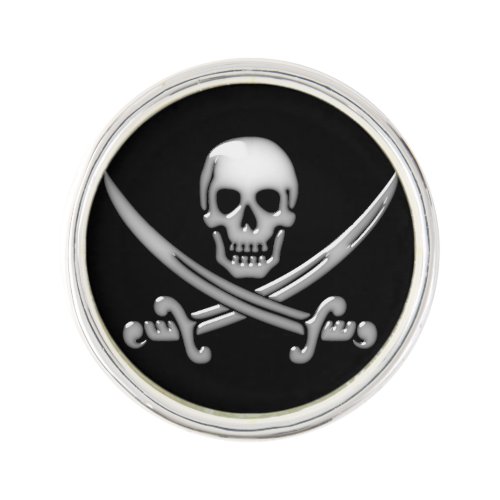 Pirate Skull  Sword Crossbones Lapel Pin