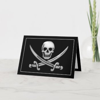 Pirate Skull & Sword Crossbones (tlapd) Card by gravityx9 at Zazzle