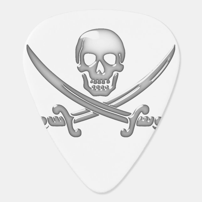 Pirate Skull & Sword Crossbones (TLAPD) Guitar Pick (Back)