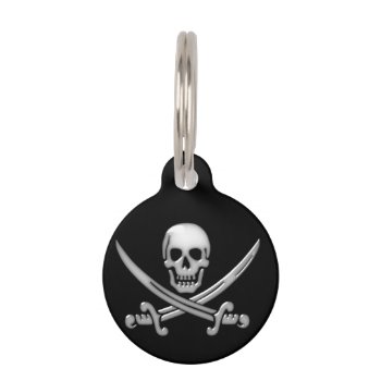 Pirate Skull & Sword Crossbones (tlapd) Pet Name Tag by gravityx9 at Zazzle