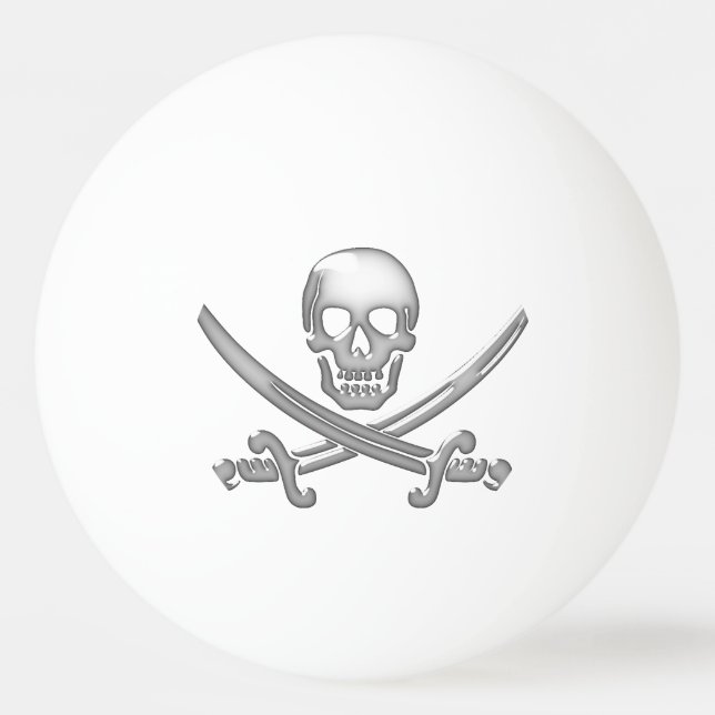 Pirate Skull & Sword Crossbones (TLAPD) Ping Pong Ball (Back)