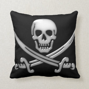 Pirate Skull & Sword Crossbones (TLAPD) Throw Pillow