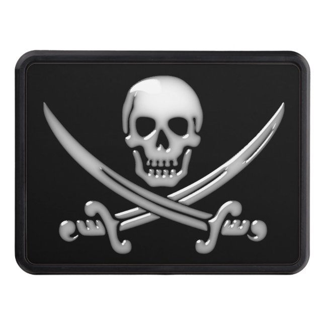 Pirate Skull & Sword Crossbones  Tow Hitch Cover (Front)