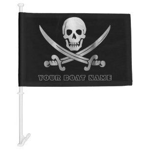 Pirate Skull Sword Custom Boat Car Flag
