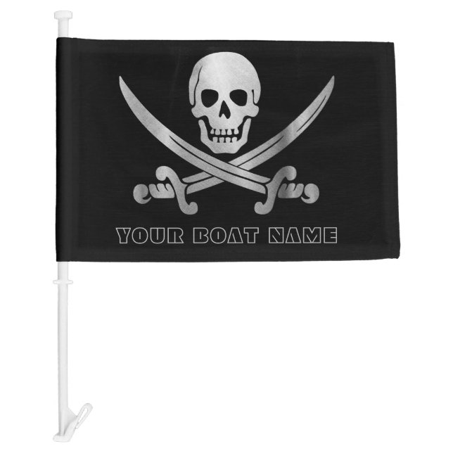 Pirate Skull Sword Custom Boat Car Flag (Front)