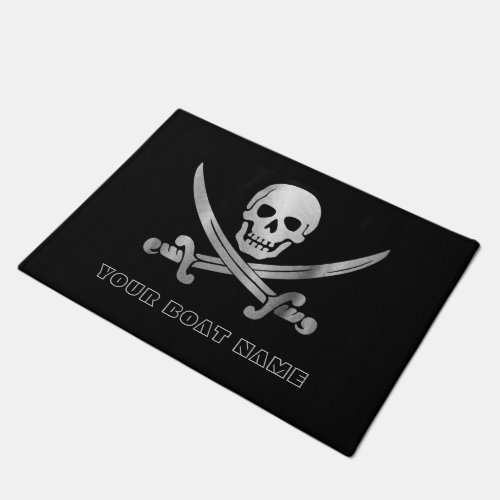 Pirate Skull Sword Custom Boat  Doormat