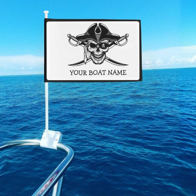 Pirate Skull & Swords Custom Your Name Boat or Car Flag (Creator Uploaded)