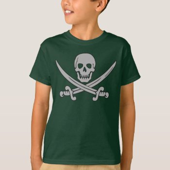Pirate Skull & Swords Kid's  T-shirt by HumphreyKing at Zazzle
