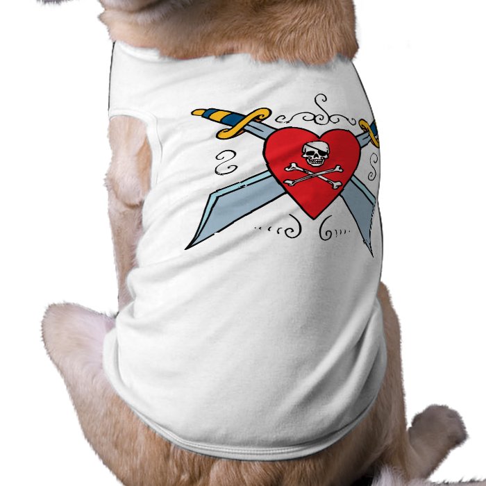 Pirate Skull Tattoo Pet Tshirt