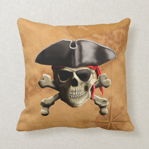Pirate Skull Throw Pillow