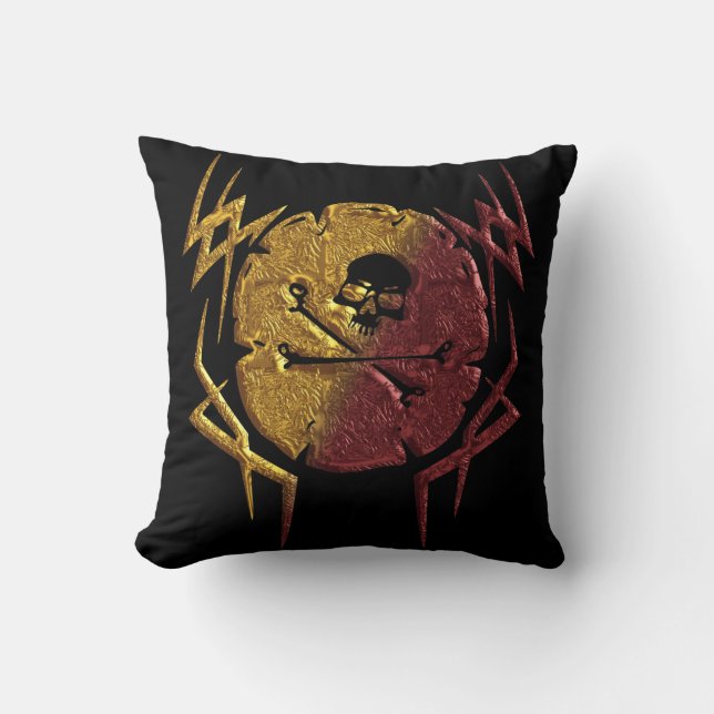 Pirate Skull Throw Pillow (Front)