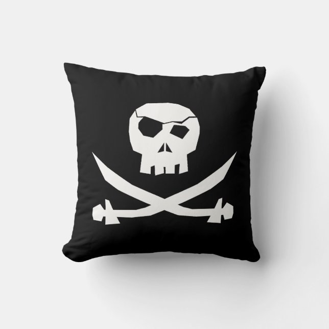 + Pirate Skull + Throw Pillow (Front)