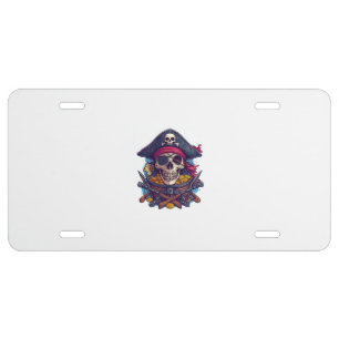 Pirate Skull Treasure License Plate