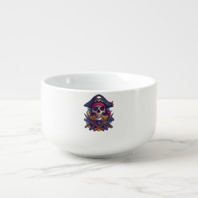 Pirate Skull Treasure Soup Mug (Front)
