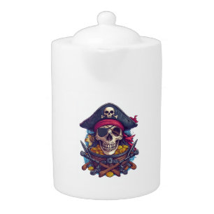 Pirate Skull Treasure Teapot