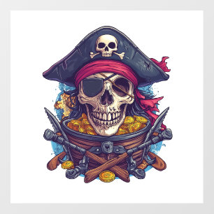 Pirate Skull Treasure Wall Decal