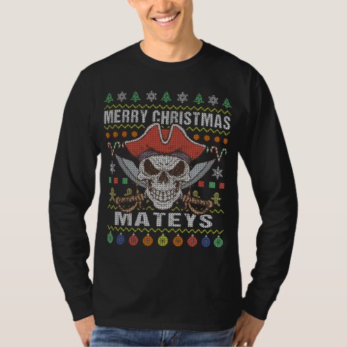Pirate Skull Ugly Christmas Tacky Xmas Crazy T_Shirt
