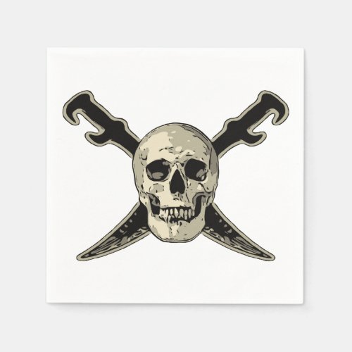 Pirate Skull _ White Standard Cocktail Paper Nap Paper Napkins