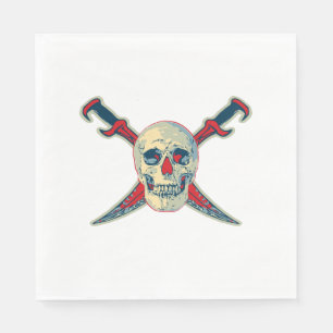 Pirate (Skull) - White Standard Luncheon Paper Na Napkins