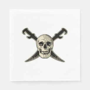 Pirate (Skull) - White Standard Luncheon Paper Nap Napkins