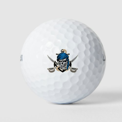 Pirate Skull with Anchor Rope and Crossed Swords Golf Balls
