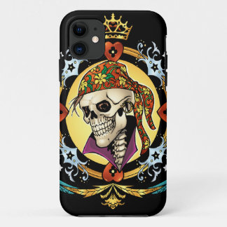 Pirate Skull with Bandana, Cool Skeleton Art iPhone 11 Case