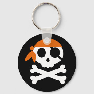 Pirate Skull with Bandanna Keychain