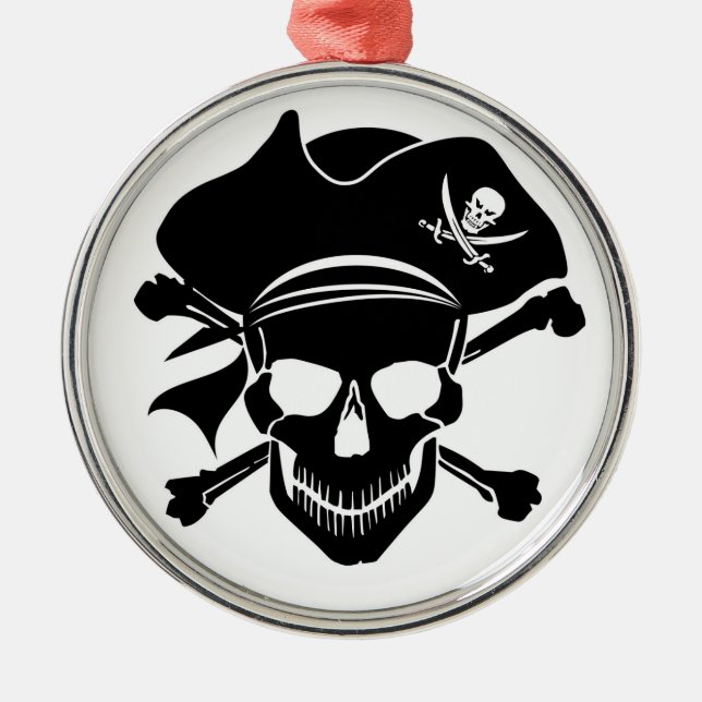 Pirate Skull with Cross Bones Ornament (Front)