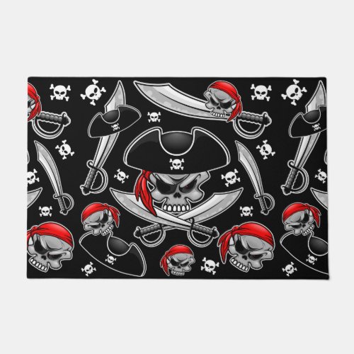 Pirate Skull with Crossed Sabers Doormat