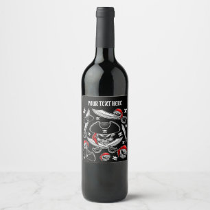 Pirate Skull with Crossed Sabers Wine Label