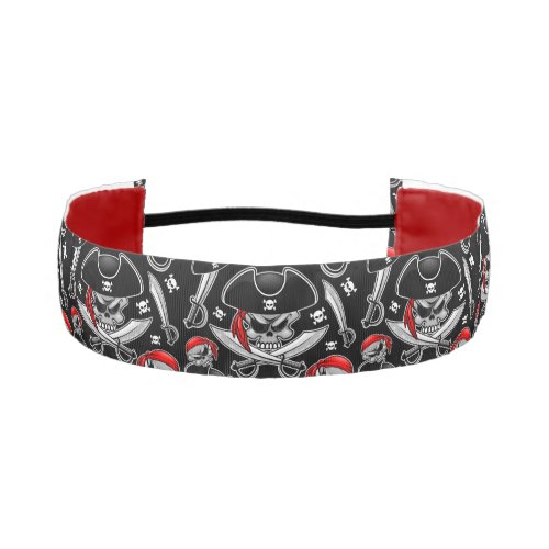 Pirate Skull with Crossed Sabres Athletic Headband