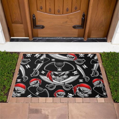 Pirate Skull with Crossed Sabres Doormat