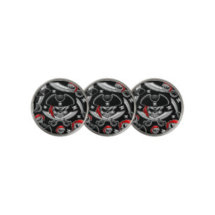 Pirate Skull with Crossed Sabres Golf Ball Marker