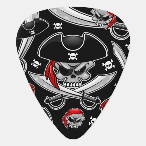 Pirate Skull with Crossed Sabres Guitar Pick