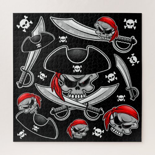 Pirate Skull with Crossed Sabres Jigsaw Puzzle