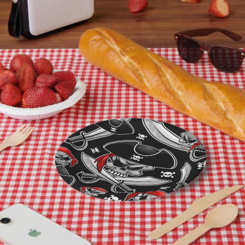 Pirate Skull with Crossed Sabres Paper Plates
