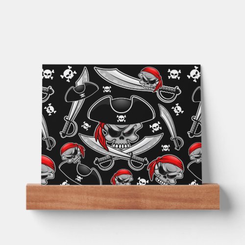 Pirate Skull with Crossed Sabres Picture Ledge