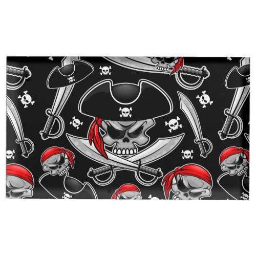 Pirate Skull with Crossed Sabres Place Card Holder