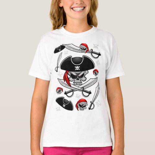 Pirate Skull with Crossed Sabres T_Shirt