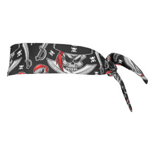 Pirate Skull with Crossed Sabres Tie Headband