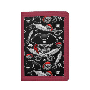 Pirate Skull with Crossed Sabres Trifold Wallet